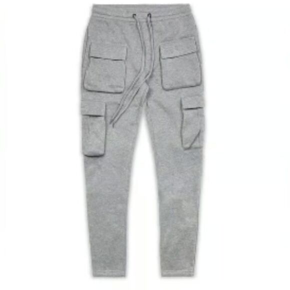NWT Reason Baxter Multi Pocket Cargo Sweatpants In Grey - Picture 4 of 7